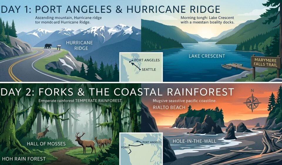 2 day itinerary Olympic National Park Adventure