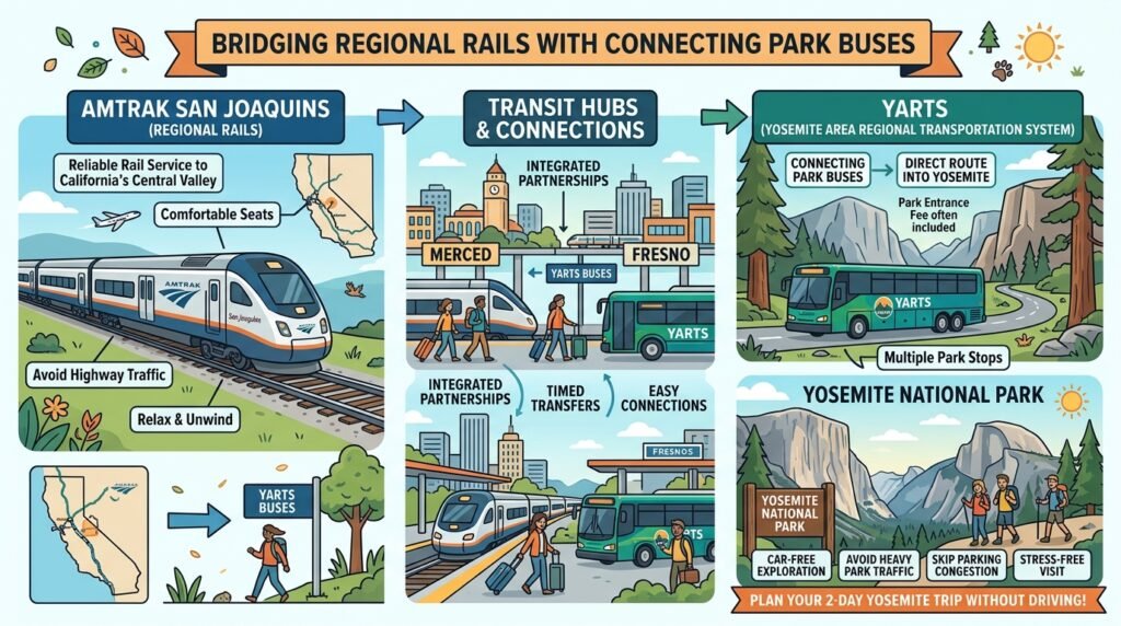 Bridging Regional Rails with Connecting Park Buses
