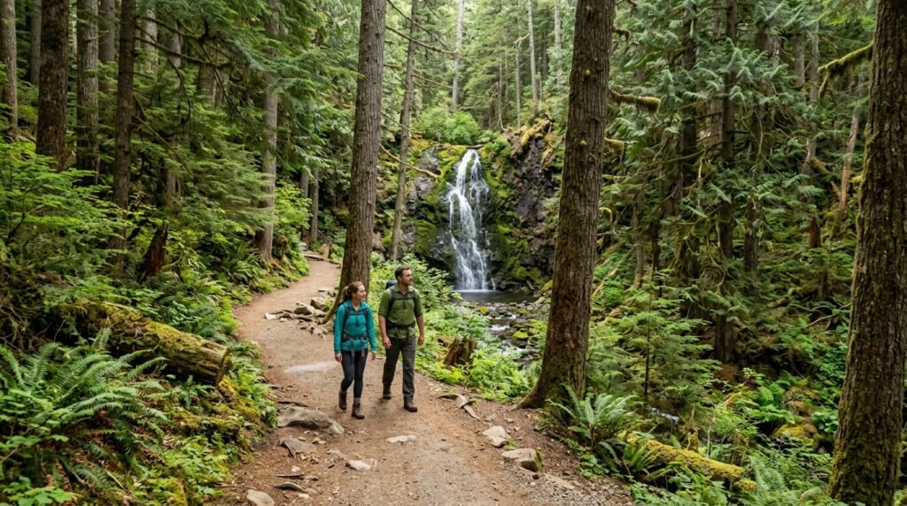 Hiking the Forested Trail to Plaikni Falls