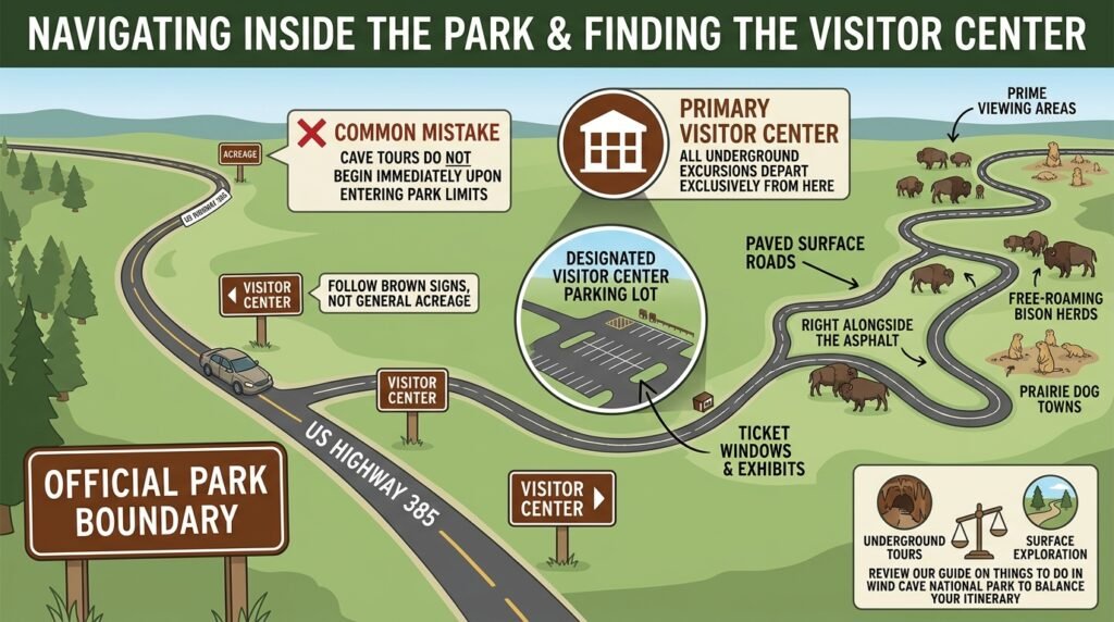 Navigating Inside the Park and Finding the Visitor Center