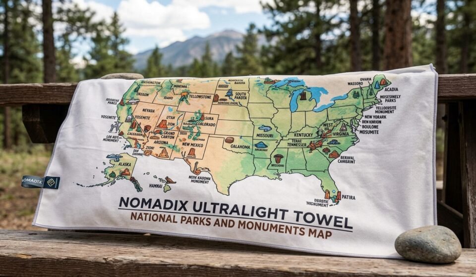 Nomadix Ultralight Towel National Parks and Monuments Map