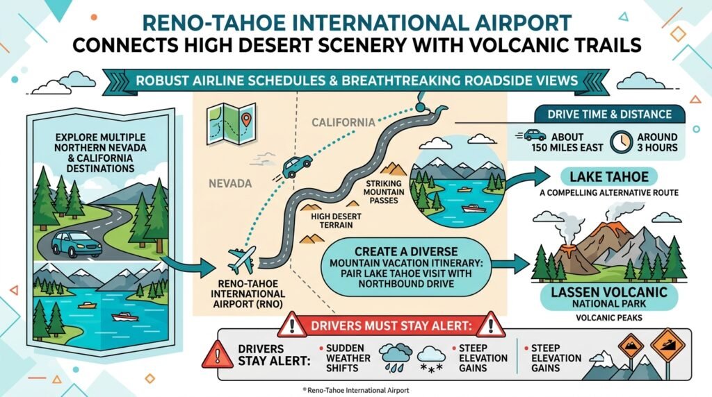Reno-Tahoe International Airport Connects High Desert Scenery With Volcanic Trails