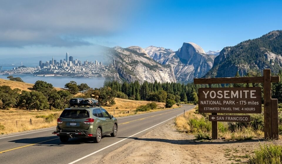 how far is yosemite national park from san francisco california