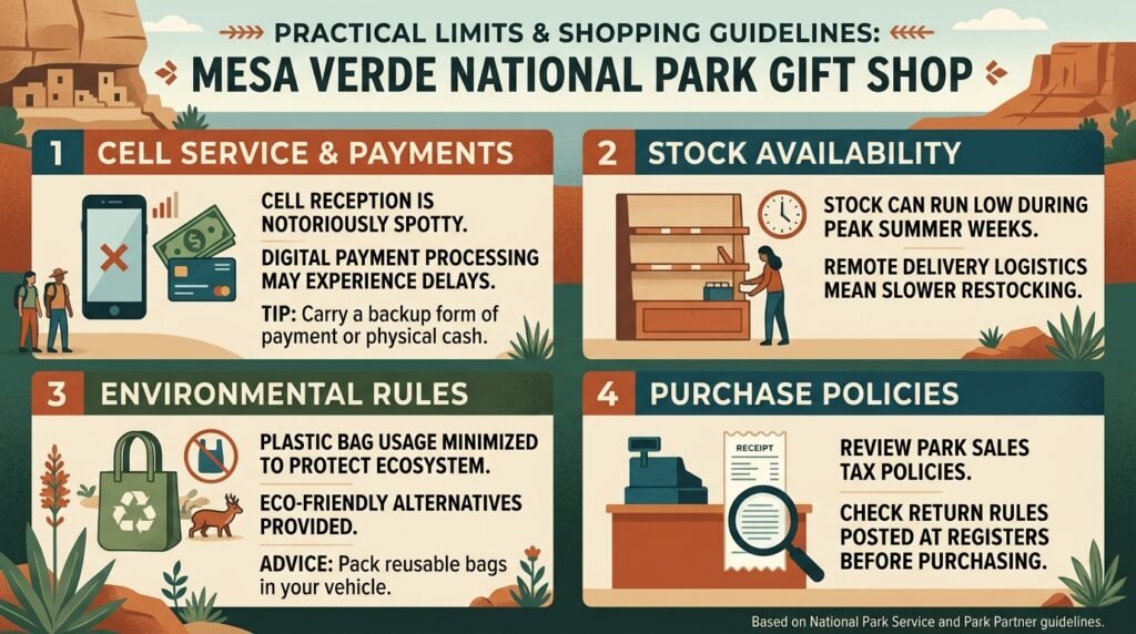 Practical Limits, Hours, and Rules at the Mesa Verde National Park Gift Shop