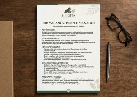 Singita Volcanoes National Park People Manager Job Vacancy Pdf