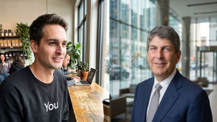 Jeff Shell and Evan Spiegel