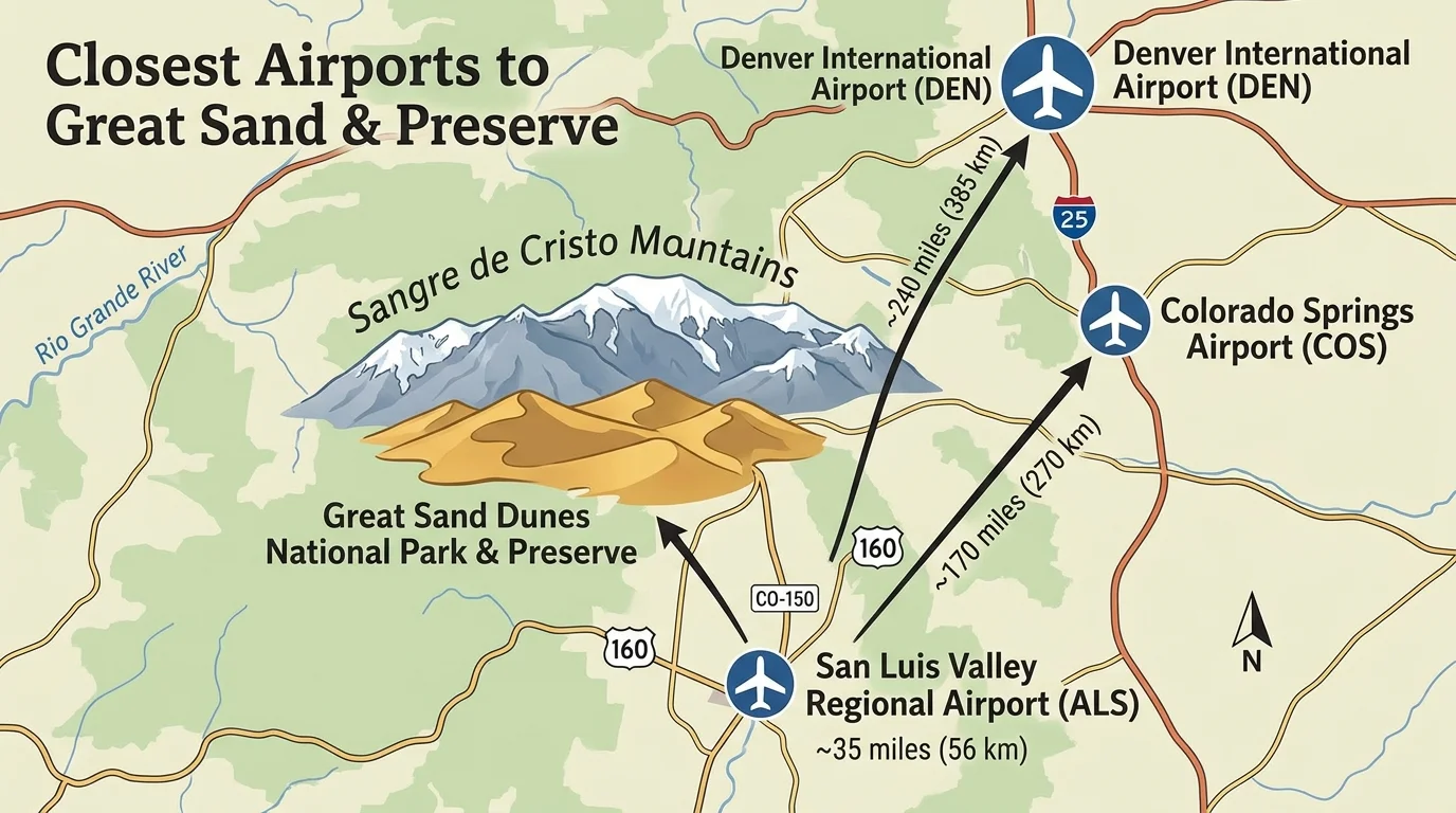 Closest Airport to Great Sand Dunes National Park