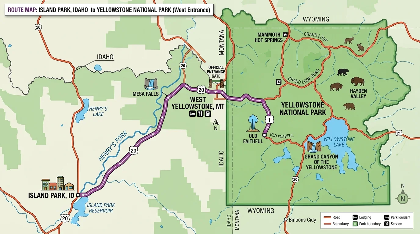 Island Park Idaho to Yellowstone National Park