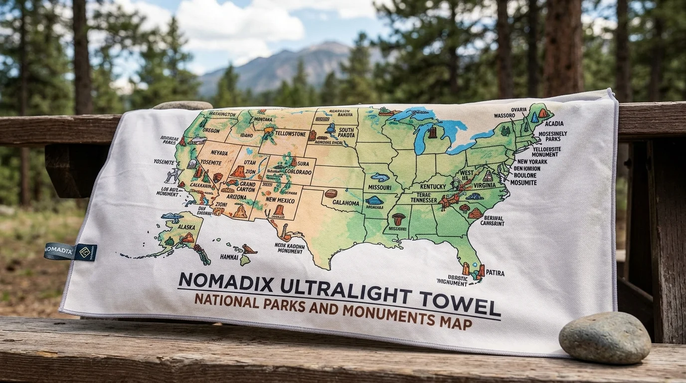 Nomadix Ultralight Towel National Parks and Monuments Map