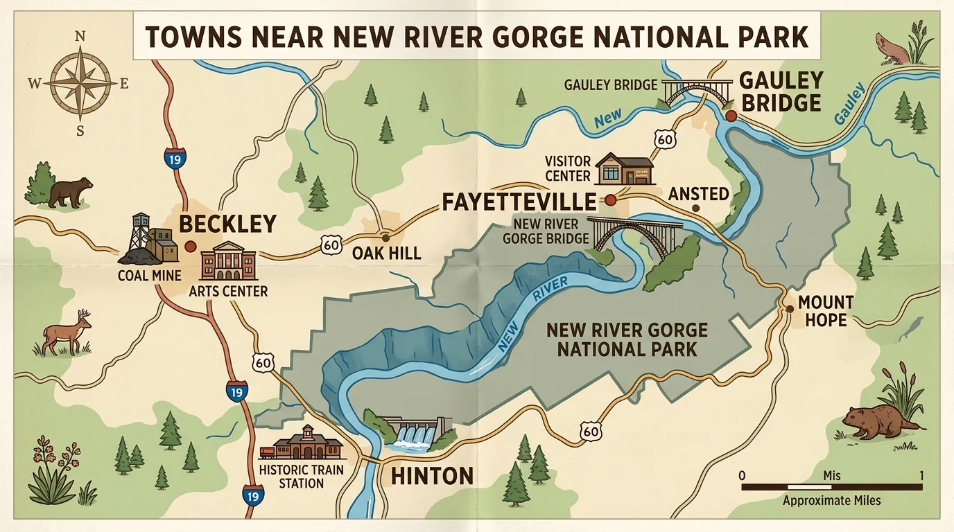 Towns near New River Gorge National Park