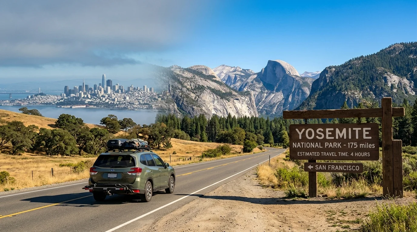 how far is yosemite national park from san francisco california