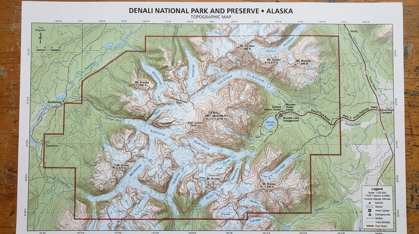 Denali National Park Topographic Map